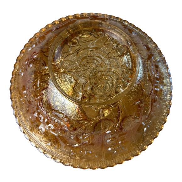 Vintage Antique Imperial Glass Company Lustre‎ Rose Bowl Marigold Carnival Glass - Picture 4 of 6